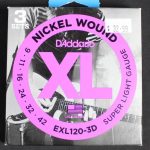 D'Addario EXL120-3D Nickel Wound Super Light 9-42- 3 Pack